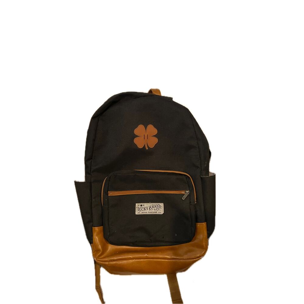 Lucky Brand Black and Faux Leather Backpack 25L